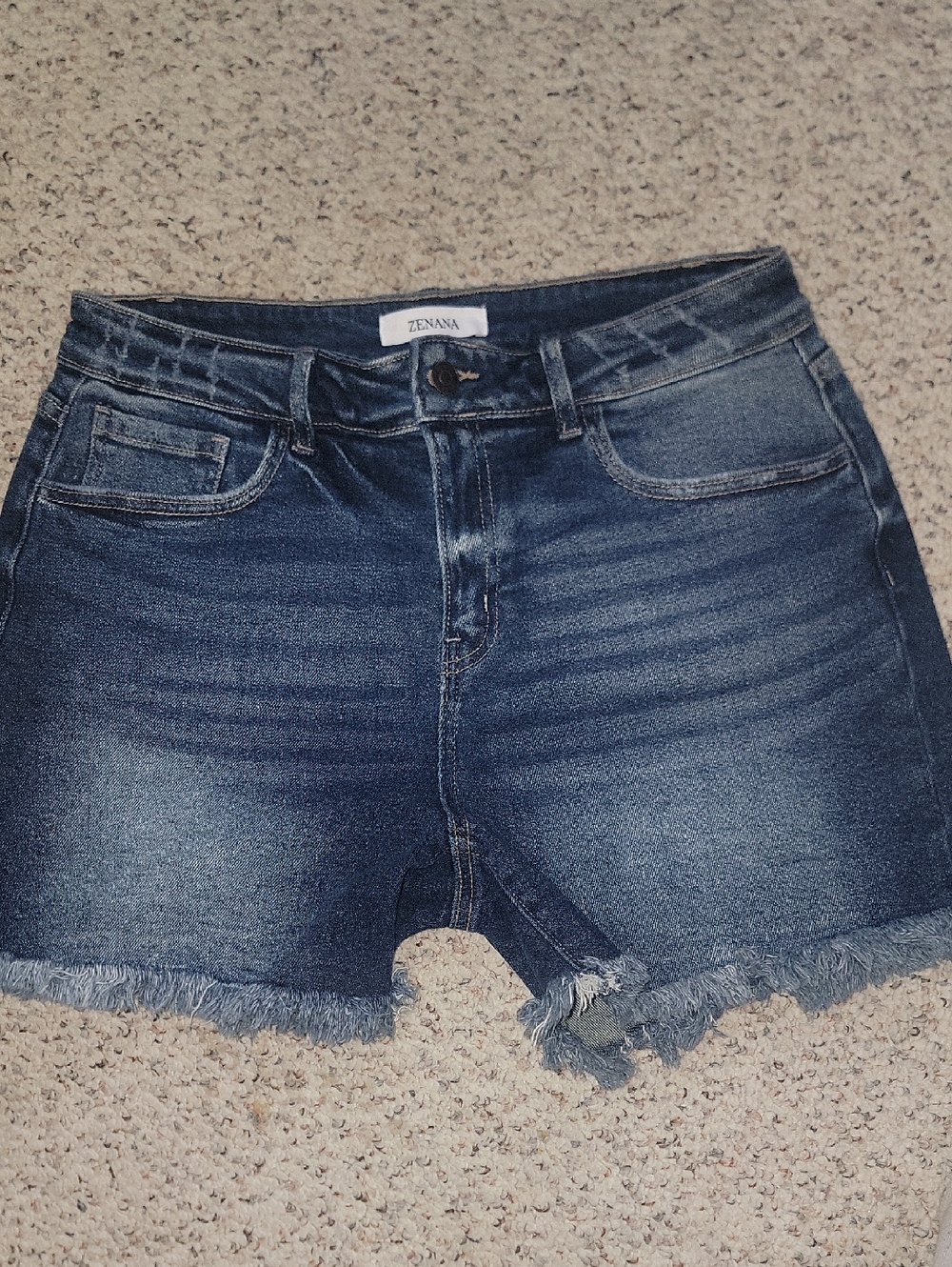 Zenana Outfitters Dark Blue Denim Jean Shorts
